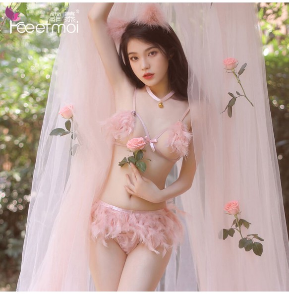FEE ET MOI Sexy Feather Fox Fairy Bikini Set (Pink)